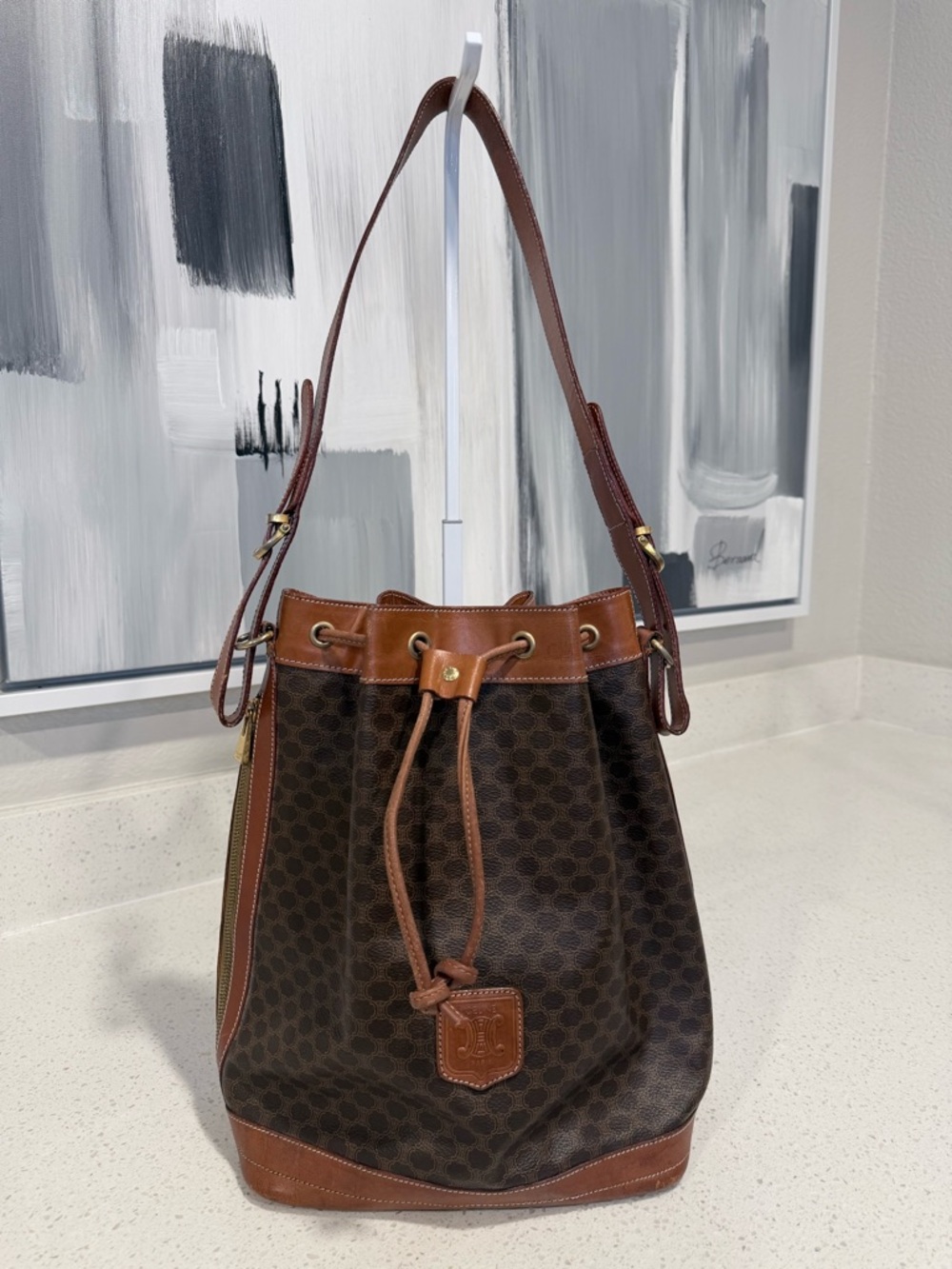 Celine Vintage Triomphe Bucket Bag